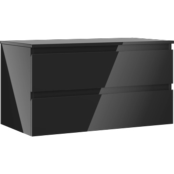 Mexen Orio шкаф за баня под мивка 90 см с плот, 2 чекмеджета, черен гланц - 91A10-09047-2-BFFC70 (91A10-09047-2-BFFC70)