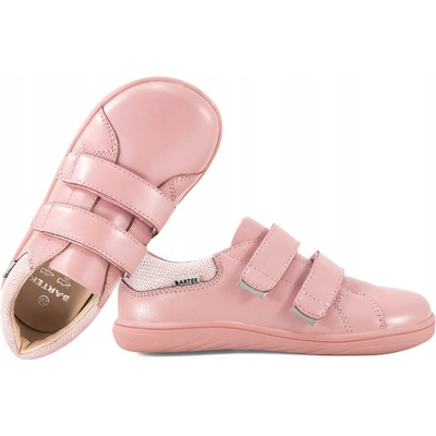 Bartek 8600358 barefoot dětské polobotky boty kůže suchý zip růžové