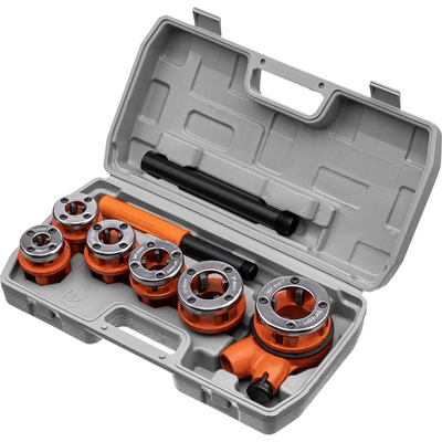 Sparta Комплект за нарязване на резби 1/4, 3/8, 1/2, 3/4, 1, 1_1/4, 9 части sparta (7733557)