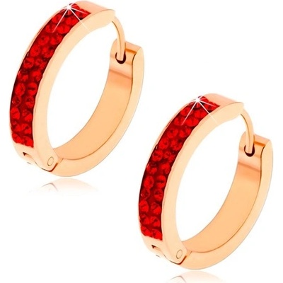 Šperky eshop kloubové z oceli měděná rubínově červené zirkony S79.08