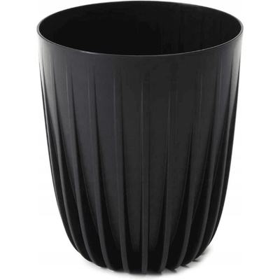 HowHomely Plastový kvetináč STRIPPED ECO 30X25 CM ANTRACITOVÁ