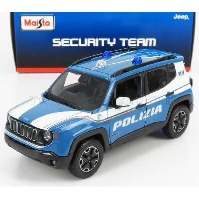 MAISTO JEEP RENEGADE POLIZIA 2017 - LIGHT BLUE WHITE 1:24