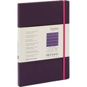 Fedrigoni Тетрадка Ispira, A5, широки редове, шита, твърда корица, 96 листа, лилава (19714803)