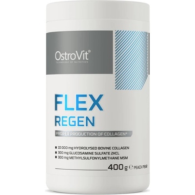 OstroVit Flex Regen | Collagen + Glucosamine, Chondroitin, MSM, Hyaluronic Acid [400 грама] Праскова и круша
