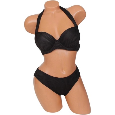 Ефектен дамски бански от две части в черно