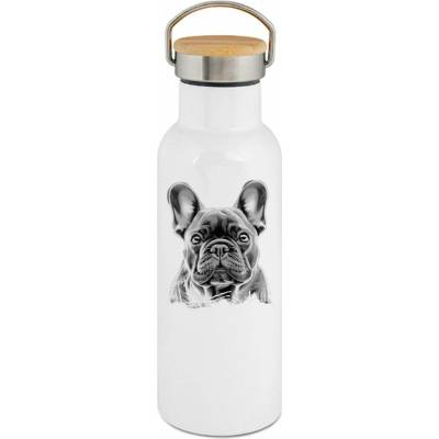 123TRIKO termoska Francouzský buldoček, černý tisk 500 ml