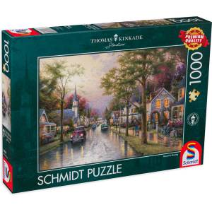 Schmidt Spiele Пъзел Schmidt от 1000 части - Сутрин в родния град, Томас Кинкейд (58441)