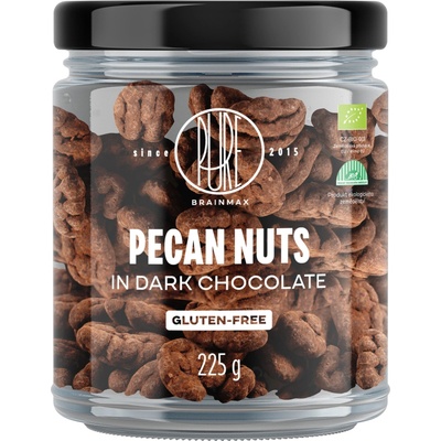 BrainMax Pure Pekanové ořechy v hořké čokoládě, BIO, 225 g