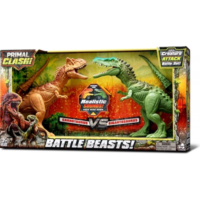 Wiky Primal Clash! Dino bitva set Carnotaurus vs Gigantosaurus 21 cm