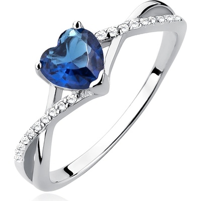 Olivie Stříbrný prsten Modré srdce 3636