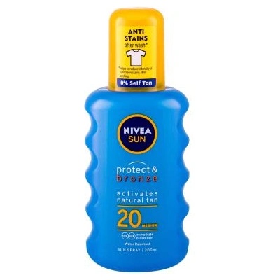 Nivea Sun Protect & Bronze Sun Spray SPF20 бронзиращ спрей за интензивен тен 200 ml