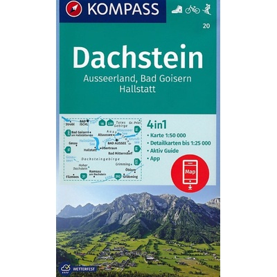KOMPASS Wanderkarte 20 Dachstein, Ausseerland, Bad Goisern, Hallstatt 1:50 000