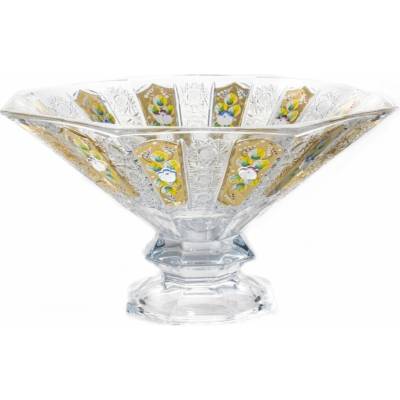 Bohemia Crystal Broušená mísa na ovoce Stella zlacená 330 mm