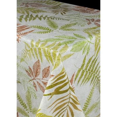 Obrus 6742910 papradie hnedo-zelené metráž, 20 m x 140 cm, IMPOL TRADE