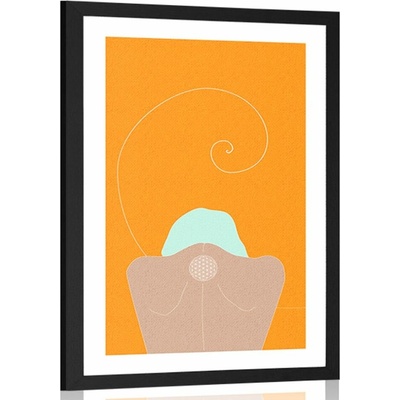 Plakát s paspartou dívka s květinou života - 60x90 no frame