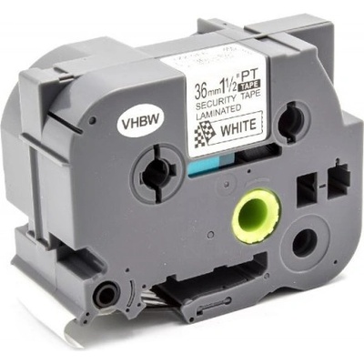 Compatible Brother TZ-SE6 / TZe-SE6, 36mm x 8m, черен печат / бял фон, запечатване, съвместима лента (TZeSE6)
