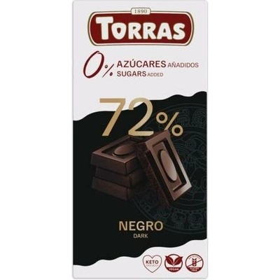 Torras Bezlepková hořká 72% bez přidaného cukru 75 g