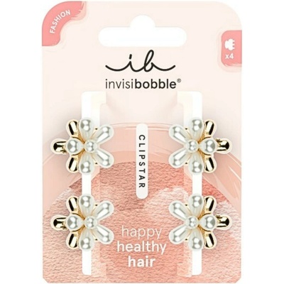 Invisibobble CLIPSTAR S Pearly Flower - Skřipce do vlasů 4 ks