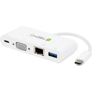 TECHLY IADAP USB31-DOCK2 Адаптер USB-C към USB-A 3.0, USB-C PD, VGA, RJ45 Gigabit (IADAP USB31-DOCK2)