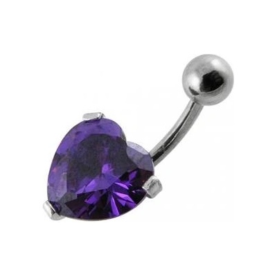 Šperky4U stříbrný piercing do pupíku srdíčko BP01012-A