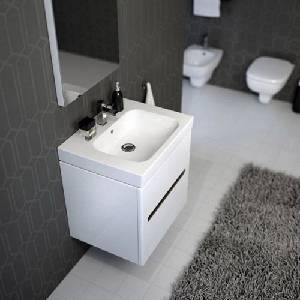 Geberit Комплект стенен шкаф Geberit Modo в лъскаво бяло с 2 чекмеджета и мивка 60 см (502.832.00.1+502.878.01.1)