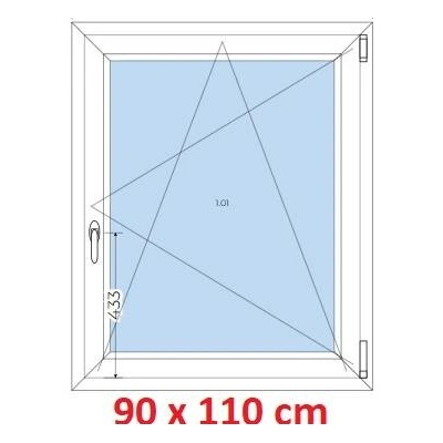 Soft Plastové okno 1100 x 900 mm otevíravé a sklopné Bílá