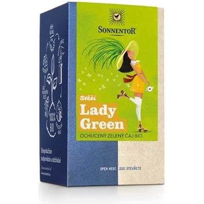 Sonnentor Svěží Lady Green ochucený zelený čaj Bio 18 sáčků 27 g