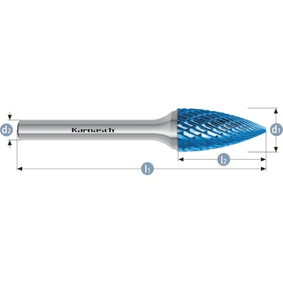 Karnasch 115061115 | G (SPG) - Špicatá fréza HP-3 20,0x38x6-83 mm, povlakovaná