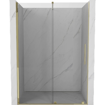 Mexen Velar плъзгаща се душ кабина 130 см, прозрачна, златиста - 871-130-000-01-50 (871-130-000-01-50)