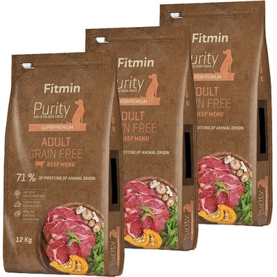 Fitmin Purity Adult Grain Free Beef 3 x 12 kg