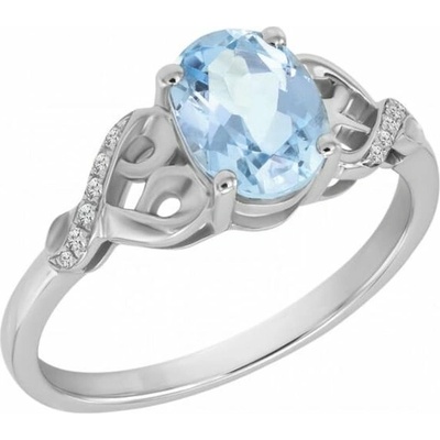 Eppi zlatý akvamarínový prsten s diamanty Alanyse R32467