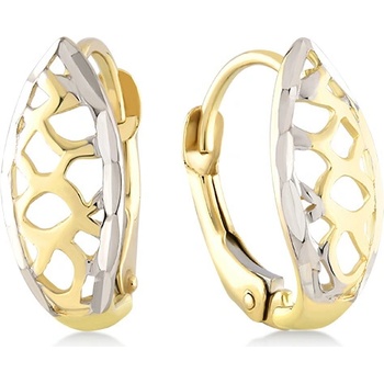 Lillian Vassago zdobené zlaté patentové náušnice LLV06-GER123