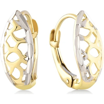 Lillian Vassago zdobené zlaté patentové náušnice LLV06-GER123