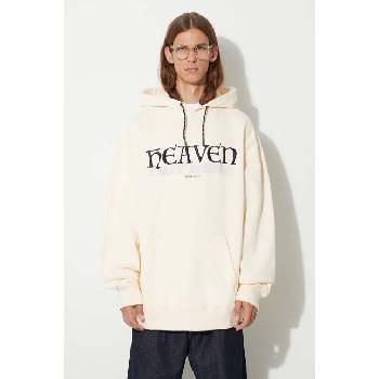 Wood Wood Памучен суичър Wood Wood Zeus heaven hoodie в бежово с качулка с апликация 12335603.2493 (12335603.2493)