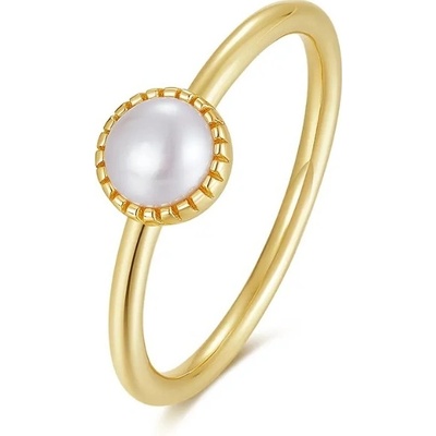 Majya Stříbrný prsten PERLA pozlacený 11330 5