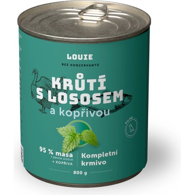 Louie Dog Morčacie s lososom a žihľavou 800 g