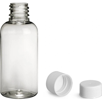 Via Plastová lahvička, lékovka čirá s bílým uzávěrem 50 ml