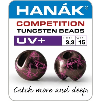 Hanák Competition Tungstenové Hlavičky UV+ Černá & Růžová 15ks 2,8mm