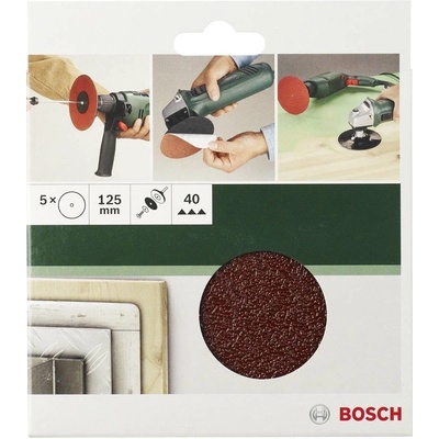 Bosch Accessories 2609256B53 brúsny papier pre brúsne kotúče bez otvorov Zrnitosť 40, 60, 80, 120, 180 (Ø) 125 mm 1 sada