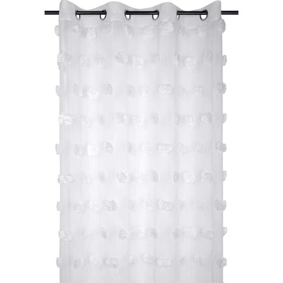 STOF Záclona POMPINOU s bambulkami, 135 x 260 cm bílý