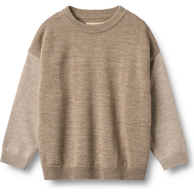 WHEAT Детски вълнен пуловер Wheat Kid's Finley Wool jumper - Grey Camel Melange - размер 122 (EU) (704-4976-0112)