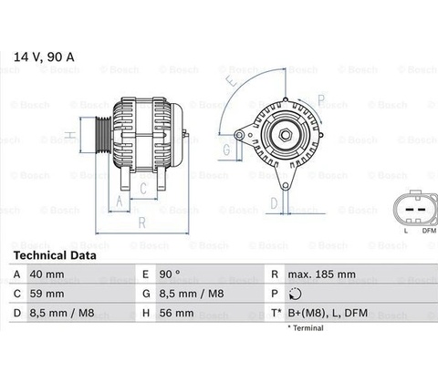 0986042700 BOSCH generátor