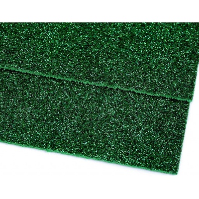 Pěnová guma Moosgummi 20x30cm, 750861 jednobarevná 11 zelená pastelová, tloušťka 1,9mm, s glitry