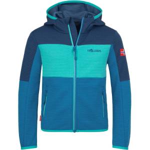TROLLKIDS Детско поларено яке Trollkids Kid's Sogndal Jacket XT Fleece jacket - Mystic Blue / Summernight Blue / Blue Coral - размер 92 (EU) (703-5394-0411)