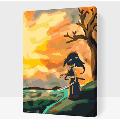 Vymalujsisam.cz Malování podle čísel Žena s mečem Velikost 40 x 60 cm Rámování Na kartonové desce