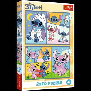 Trefl Puzzle 2x70 Theres no boredom with Stitch Disney Lilo Stitch Trefl 34444