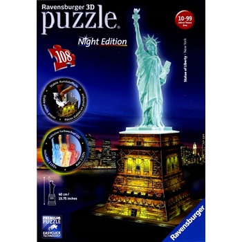 Ravensburger 3D puzzle svítící Socha svobody Noční edice 108 ks