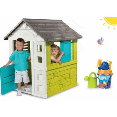 Smoby súprava domčeka Pretty Blue a vedierka s krhličkou