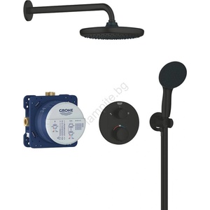 GROHE 348832430 - Душ комплект vitalio start 250 мм, черен (gh1103)