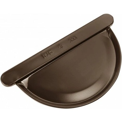 KJG Čelo žľabové polkruhové 250 mm šírka žľabu 105 mm pozink RAL 8028 Testa di Moro
